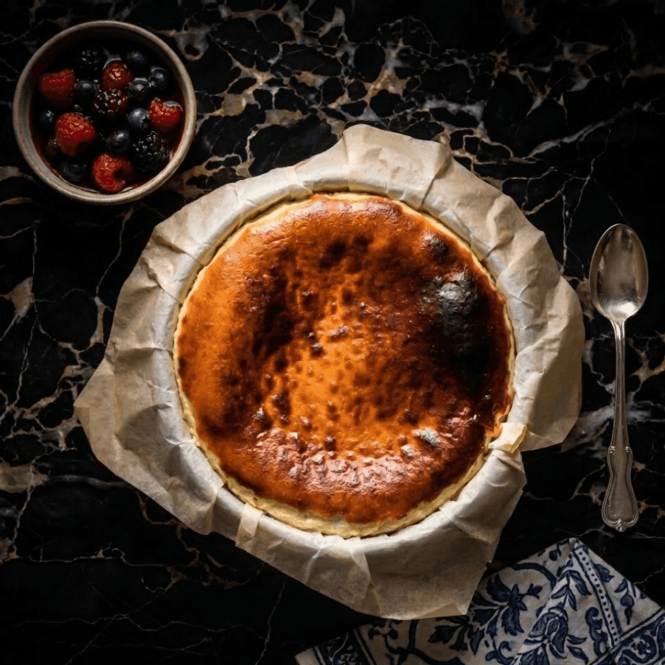 San Sebastian Cheesecake üstten görünüm